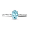 Thumbnail Image 2 of LALI Jewels Natural Aquamarine Engagement Ring 1/10 ct t Diamonds 14K White Gold