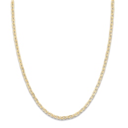 LUSSO by Italia D'Oro Men's Solid Anchor Chain Necklace 14K Yellow Gold 20&quot; 5.1mm