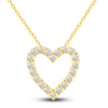 Thumbnail Image 0 of Diamond Heart Necklace 1/2 ct tw Round 14K Yellow Gold 18"