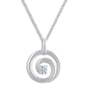 Thumbnail Image 1 of Diamond Spiral Pendant Necklace 1/8 ct tw Round 14K White Gold 18&quot;