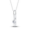 Thumbnail Image 2 of Diamond Spiral Pendant Necklace 1/8 ct tw Round 14K White Gold 18&quot;