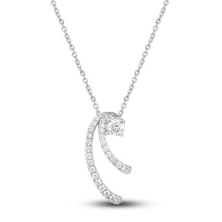 Diamond Initial S Necklace 1/20 ct tw Round-cut 10K White Gold
