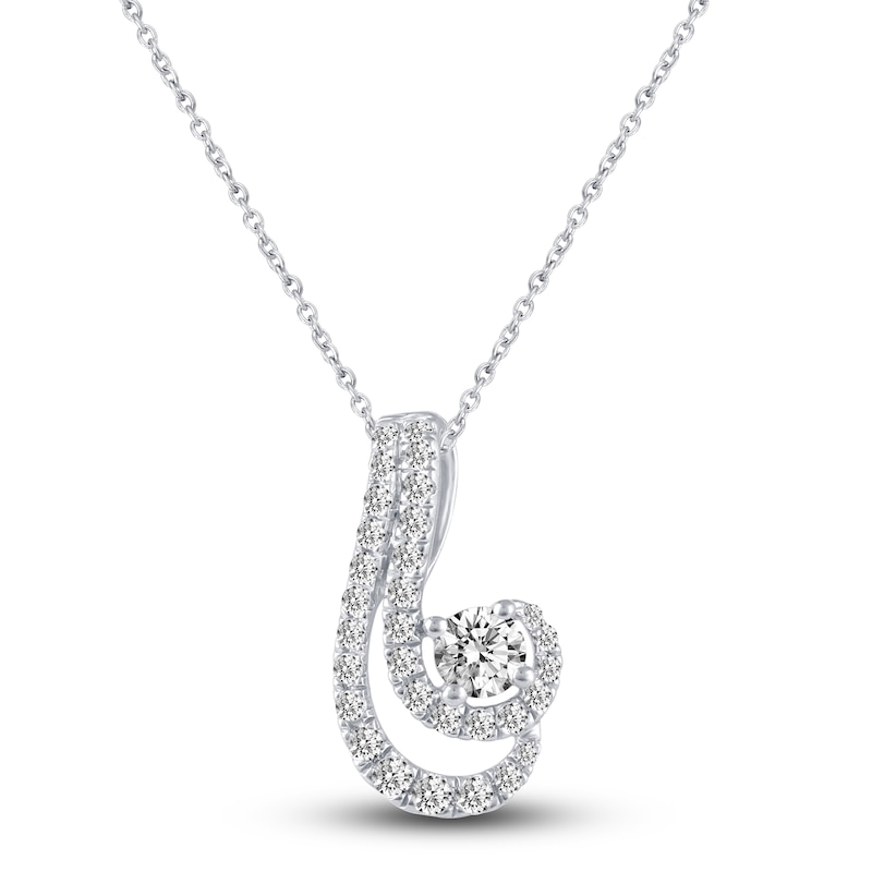 Shy Creation Diamond Necklace 1/8 ct tw 14K White Gold SC55002695