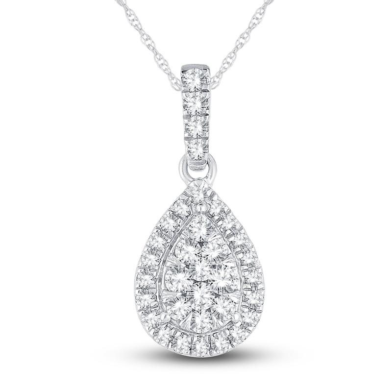 Diamond Necklace 1/4 ct tw Round 14K White Gold 19"