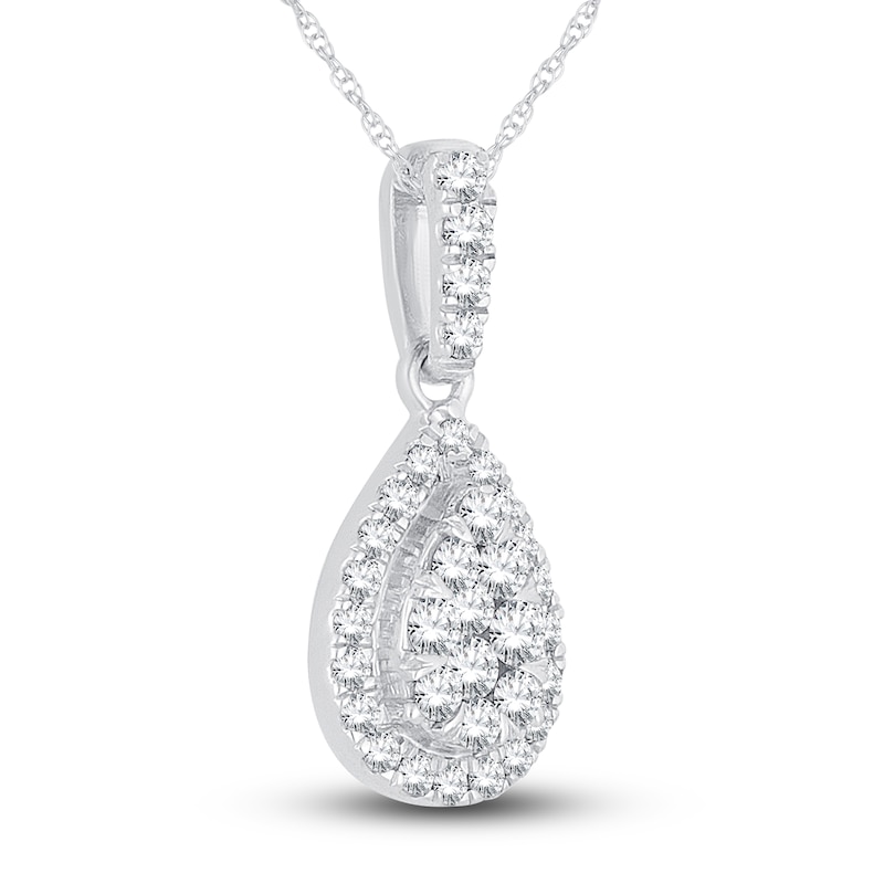 Diamond Necklace 1/4 ct tw Round 14K White Gold 19"