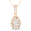 Thumbnail Image 0 of Diamond Pendant Necklace 1/4 ct tw Round 14K Yellow Gold 19"