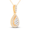 Thumbnail Image 1 of Diamond Pendant Necklace 1/4 ct tw Round 14K Yellow Gold 19"