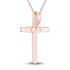 Thumbnail Image 4 of Diamond Cross Pendant Necklace 1/3 ct tw Round 14K Rose Gold 18&quot;