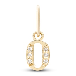 Diamond Accent Letter O Charm 10K Yellow Gold