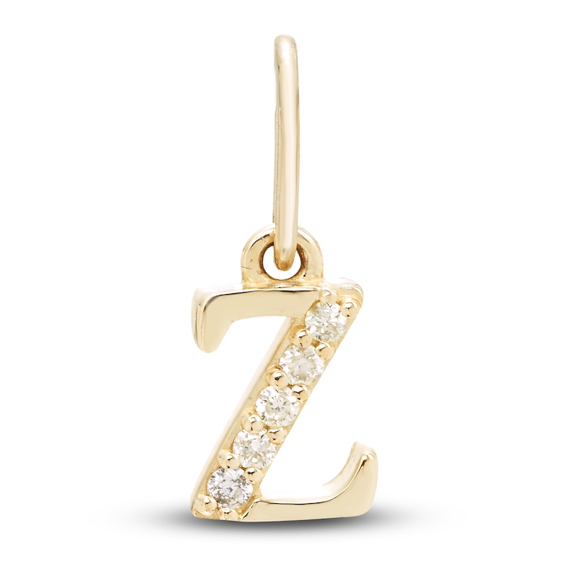 Diamond Accent Letter Z Charm 10K Yellow Gold