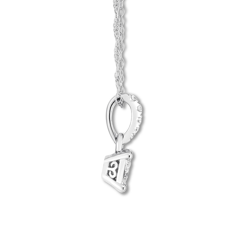 Main Image 2 of Diamond Necklace 1/6 ct tw Round 14K White Gold