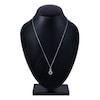 Thumbnail Image 2 of Natural Blue Sapphire Pendant Necklace 1/5 ct tw Diamonds 14K White Gold