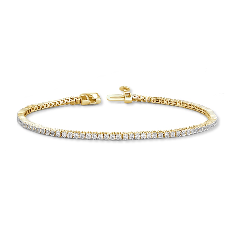 Main Image 1 of Diamond Tennis Bracelet 2 ct tw Round 14K Yellow Gold 7.25&quot;