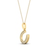 Thumbnail Image 2 of Diamond Horseshoe Pendant Necklace 1/10 ct tw Round 14K Yellow Gold 18&quot;