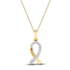 Thumbnail Image 1 of Diamond Ribbon Pendant Necklace 1/10 ct tw Round 14K Yellow Gold 18&quot;