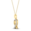 Thumbnail Image 2 of Diamond Ribbon Pendant Necklace 1/10 ct tw Round 14K Yellow Gold 18&quot;