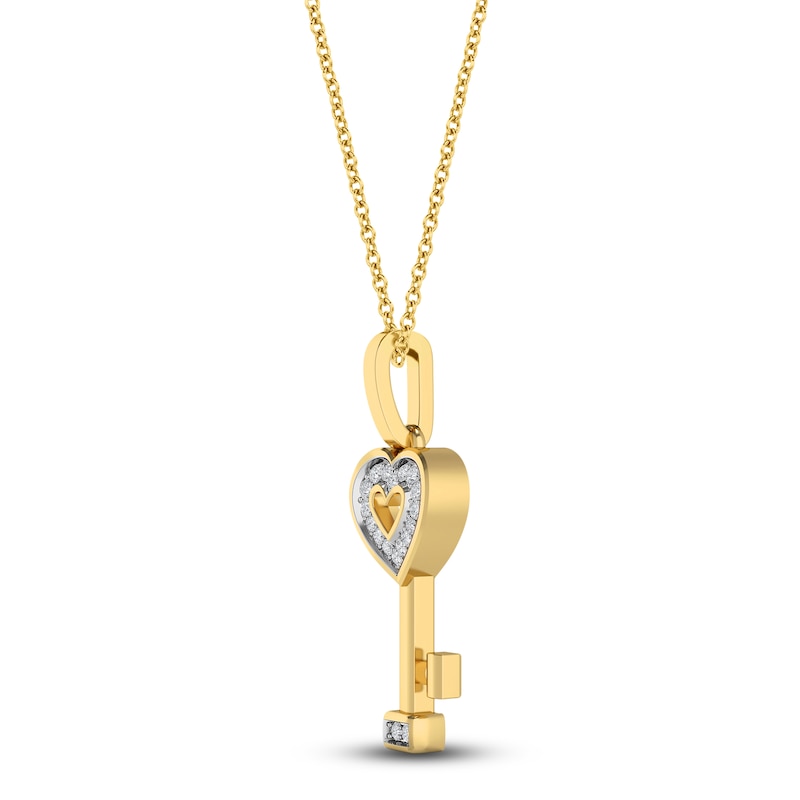 0.25 Carat Pave Diamond Key Pendant Necklace