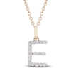 Thumbnail Image 1 of Diamond Letter E Necklace 1/10 ct tw Round 14K Yellow Gold 18&quot;