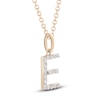 Thumbnail Image 2 of Diamond Letter E Necklace 1/10 ct tw Round 14K Yellow Gold 18&quot;