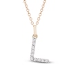 Thumbnail Image 1 of Diamond Letter L Necklace 1/10 ct tw Round 14K Yellow Gold 18&quot;