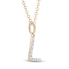 Thumbnail Image 2 of Diamond Letter L Necklace 1/10 ct tw Round 14K Yellow Gold 18&quot;