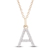 Thumbnail Image 1 of Diamond Letter A Necklace 1/10 ct tw Round 14K Yellow Gold 18&quot;