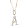 Thumbnail Image 2 of Diamond Letter A Necklace 1/10 ct tw Round 14K Yellow Gold 18&quot;