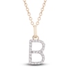 Thumbnail Image 0 of Diamond Letter B Necklace 1/10 ct tw Round 14K Yellow Gold 18"