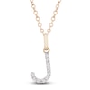 Thumbnail Image 0 of Diamond Letter J Necklace 1/10 ct tw Round 14K Yellow Gold 18"