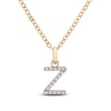 Thumbnail Image 1 of Diamond Letter Z Necklace 1/10 ct tw Round 14K Yellow Gold 18&quot;