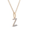 Thumbnail Image 2 of Diamond Letter Z Necklace 1/10 ct tw Round 14K Yellow Gold 18&quot;