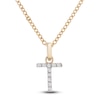 Thumbnail Image 1 of Diamond Letter T Necklace 1/10 ct tw Round 14K Yellow Gold 18&quot;