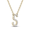 Thumbnail Image 2 of Diamond Letter S Necklace 1/10 ct tw Round 14K Yellow Gold 18&quot;