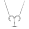 Thumbnail Image 1 of Diamond Aries Necklace 1/10 ct tw Round 14K White Gold 17&quot;