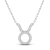 Thumbnail Image 1 of Diamond Taurus Necklace 1/10 ct tw Round 14K White Gold 17&quot;