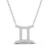 Thumbnail Image 1 of Diamond Gemini Necklace 1/10 ct tw Round 14K White Gold 17&quot;