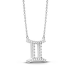 Thumbnail Image 2 of Diamond Gemini Necklace 1/10 ct tw Round 14K White Gold 17&quot;