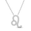 Thumbnail Image 1 of Diamond Leo Necklace 1/10 ct tw Round 14K White Gold 17&quot;