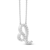 Thumbnail Image 2 of Diamond Leo Necklace 1/10 ct tw Round 14K White Gold 17&quot;