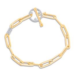 Kallati Diamond Toggle Bracelet 1/3 ct tw Round 14K Yellow Gold 7&quot;