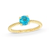 Thumbnail Image 0 of Kallati Round-Cut Natural Blue Topaz Ring 14K Yellow Gold