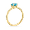 Thumbnail Image 2 of Kallati Round-Cut Natural Blue Topaz Ring 14K Yellow Gold