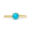 Thumbnail Image 3 of Kallati Round-Cut Natural Blue Topaz Ring 14K Yellow Gold