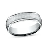 Thumbnail Image 1 of Textured Wedding Band 14K White Gold 6.0mm