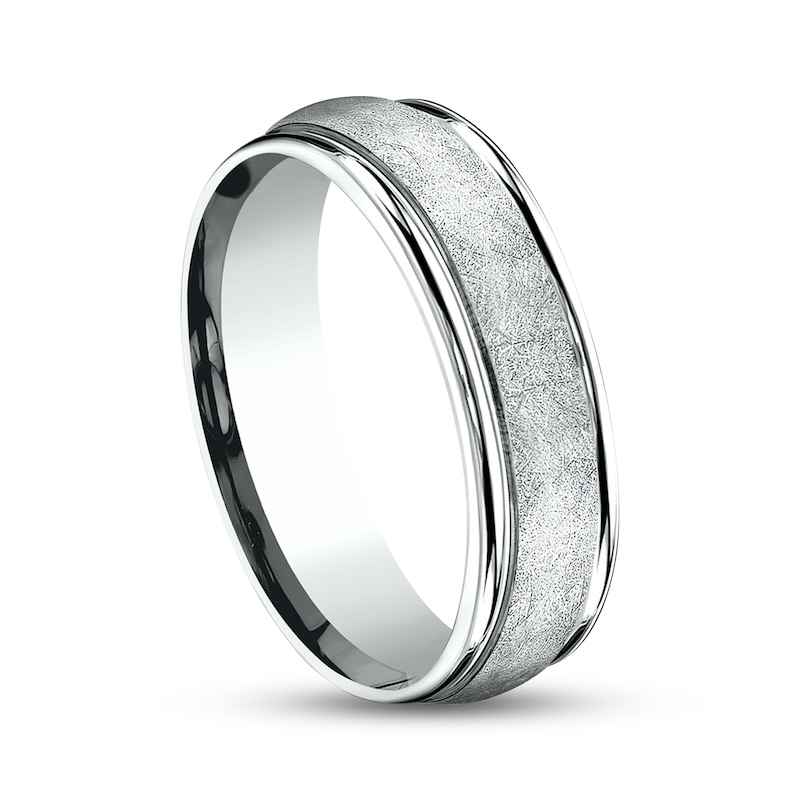 Main Image 2 of Textured Wedding Band 14K White Gold 6.0mm