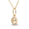 Thumbnail Image 2 of Diamond Letter E Pendant Necklace 1/20 ct tw Round 10K Yellow Gold 18&quot;