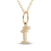 Thumbnail Image 2 of Diamond Letter F Pendant Necklace 1/20 ct tw Round 10K Yellow Gold 18&quot;