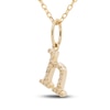 Thumbnail Image 2 of Diamond Letter H Pendant Necklace 1/20 ct tw Round 10K Yellow Gold 18&quot;