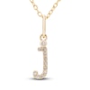 Thumbnail Image 1 of Diamond Letter J Pendant Necklace 1/20 ct tw Round 10K Yellow Gold 18&quot;