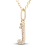 Thumbnail Image 2 of Diamond Letter J Pendant Necklace 1/20 ct tw Round 10K Yellow Gold 18&quot;